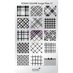 Placa de diseños rectangular Konad. c13