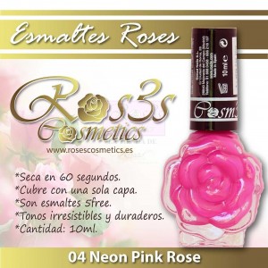 ESMALTE ROS3S: 04 NEON PINK ROSE