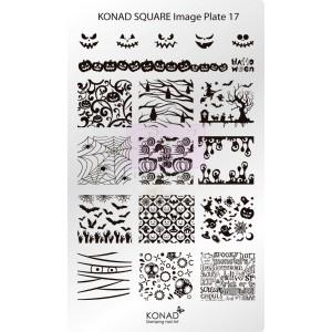 Placa de diseños rectangular Konad. c17