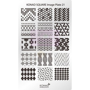 Placa de diseños rectangular Konad. c21