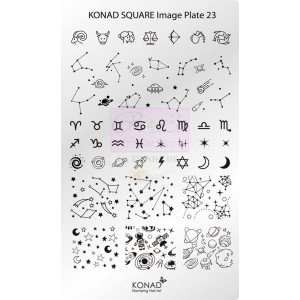 Placa de diseños rectangular Konad. c23