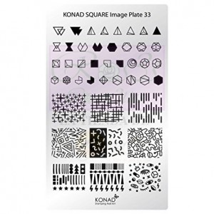 Placa de diseños rectangular Konad. c33