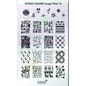 Placa de diseños rectangular Konad. c10 