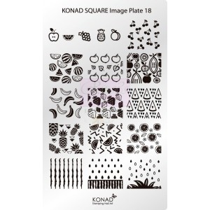 Placa de diseños rectangular Konad. c18